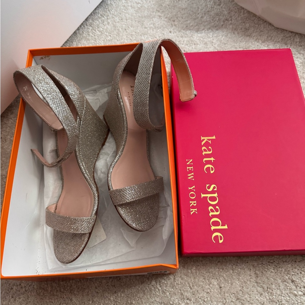 Kate Spade Silver Heels Elegant Design
